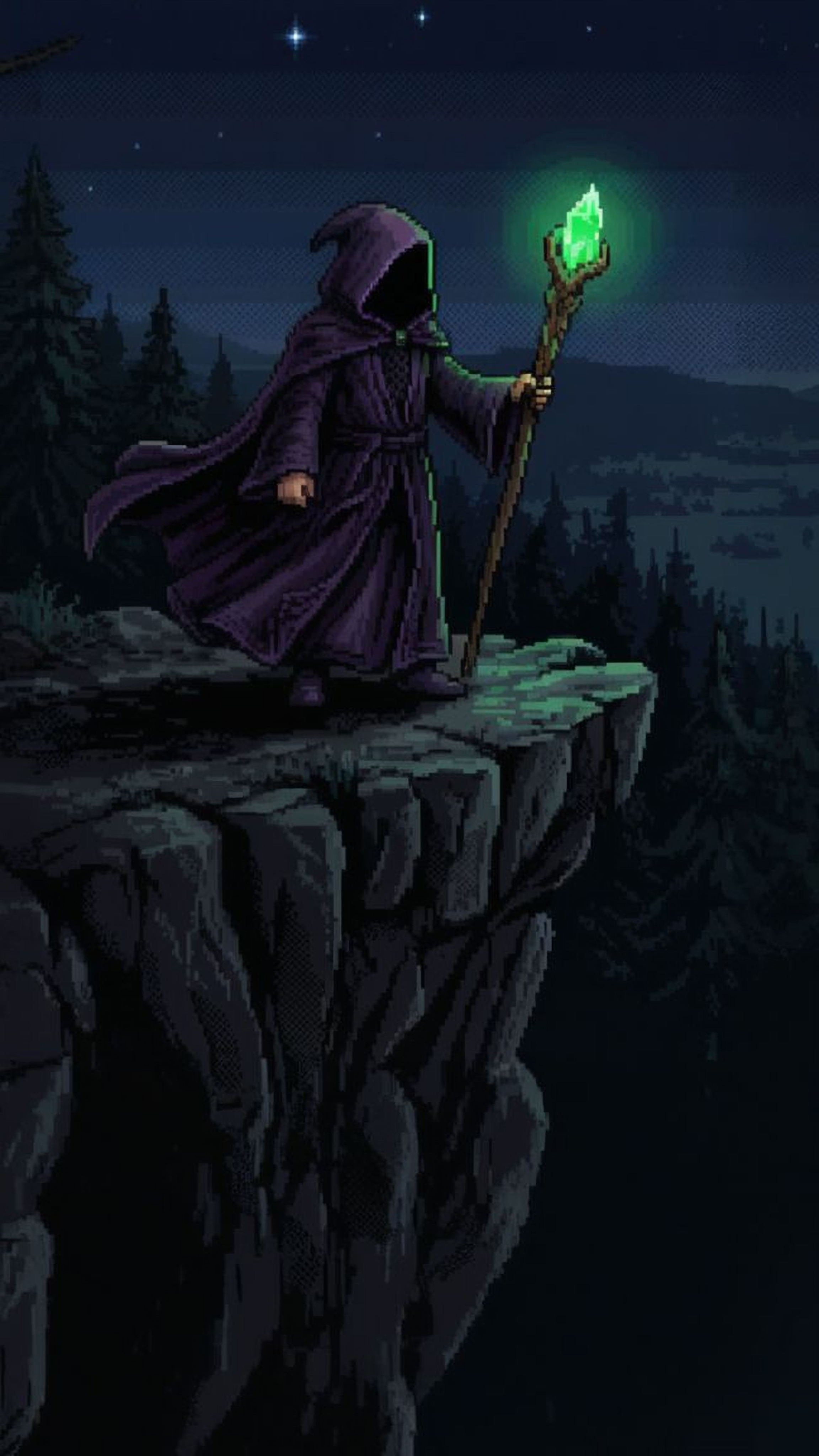 Dark wizard pixel art